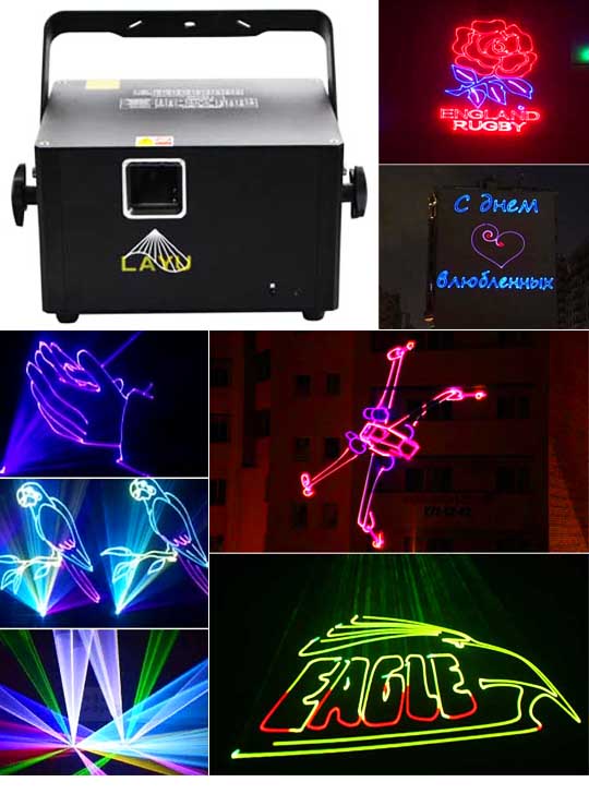 Рисующий лазерный проектор для рекламы LAYU AP15RGB